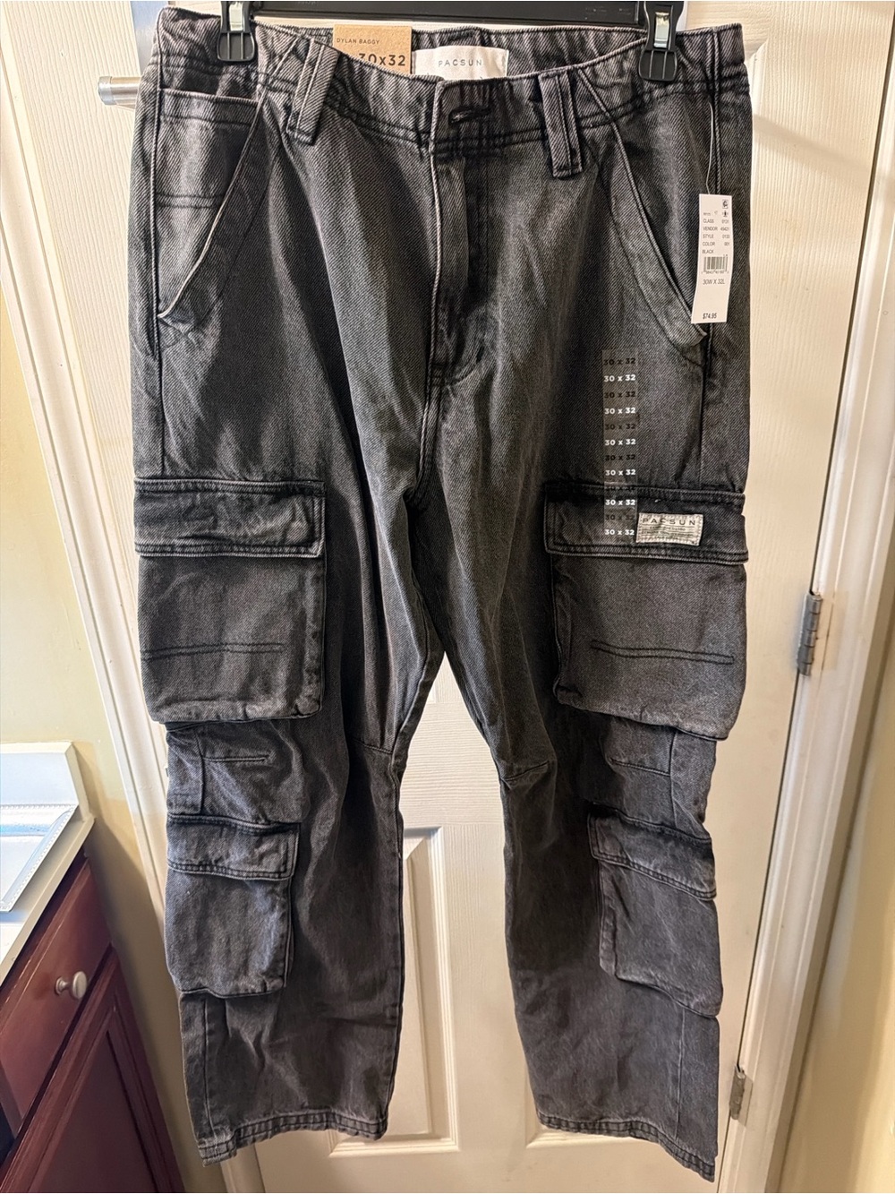 PacSun Washed Black Cargo Pants with Multiple Pockets